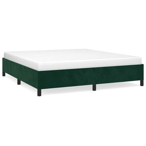 vidaXL R&aacute;m postele bez matrace tmavě zelen&aacute; 160 x 200 cm samet