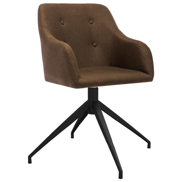 vidaXL Otočn&eacute; j&iacute;deln&iacute; židle 6 ks hněd&eacute; textil