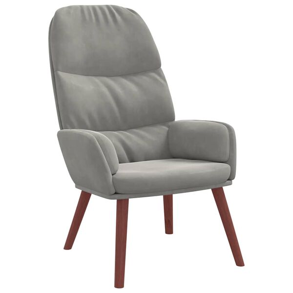 vidaXL Relaxačn&iacute; křeslo světle &scaron;ed&eacute; samet