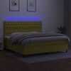 vidaXL Box spring postel s matrac&iacute; a LED zelen&aacute; 200x200 cm textil