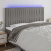 vidaXL Čelo postele s LED tmavě &scaron;ed&eacute; 160x5x118/128 cm textil