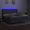 vidaXL Box spring postel s matrac&iacute; a LED taupe 180x200 cm textil