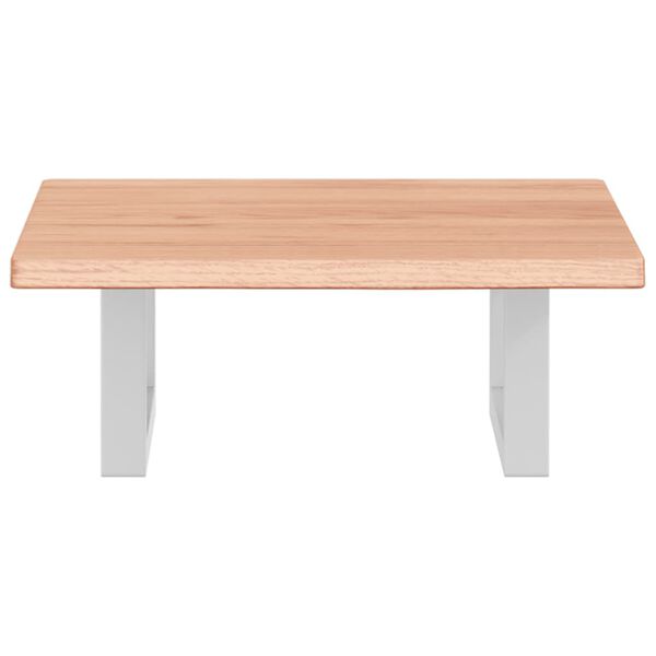 vidaXL Deska pod umyvadlo n&aacute;stěnn&aacute; ocel a masivn&iacute; dubov&eacute; dřevo