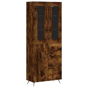 vidaXL Skř&iacute;ň highboard kouřov&yacute; dub 69,5 x 34 x 180 cm kompozitn&iacute; dřevo
