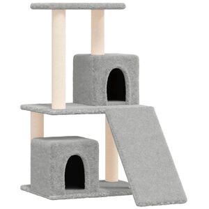 vidaXL &Scaron;krabadlo pro kočky se sisalov&yacute;mi sloupky světle &scaron;ed&eacute; 82 cm
