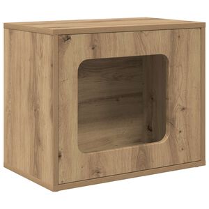 vidaXL Kočič&iacute; dům Dub artisan 51 x 30 x 42,5 cm Kompozitn&iacute; dřevo