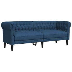 vidaXL Chesterfield pohovka 3m&iacute;stn&aacute; modr&aacute; textil