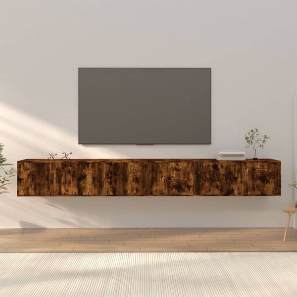 vidaXL N&aacute;stěnn&eacute; TV skř&iacute;ňky 3 ks kouřov&yacute; dub 100 x 34,5 x 40 cm