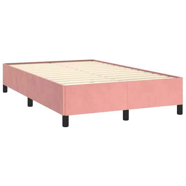 vidaXL Box spring postel s matrac&iacute; růžov&aacute; 120x190 cm samet