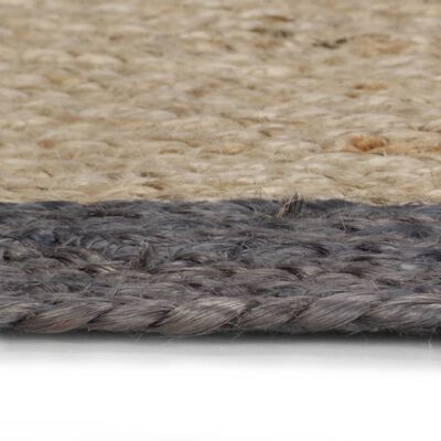 vidaXL Ručně vyrobený koberec z juty s tmavě šedým okrajem 150 cm