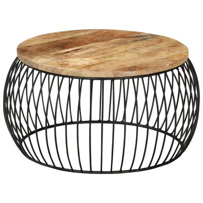 vidaXL Konferenční stolek Ø 68 cm hrubé mangovníkové dřevo