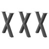 vidaXL Nohy k j&iacute;deln&iacute;mu stolu ve tvaru X, 3 ks, antracitov&eacute;, 70 x (72-73) cm, ocel