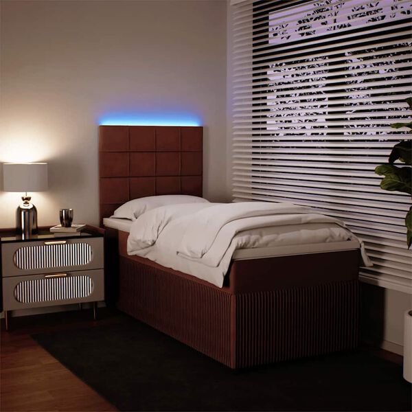 vidaXL Box spring postel s matrac&iacute; růžov&aacute; 90x200 cm samet