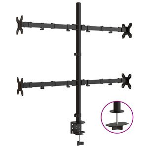vidaXL Drž&aacute;k na monitor čern&yacute; ocel VESA 75/100 mm