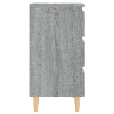 vidaXL Noční stolek nohy z masivního dřeva šedý sonoma 40 x 35 x 69 cm
