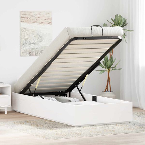 vidaXL Ottoman postel s &uacute;loži&scaron;těm B&iacute;l&yacute; 80 x 200 cm Masivn&iacute; borovice