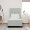 vidaXL Postel s boxspringem s čelo Světle &scaron;ed&aacute; 90 x 190 cm samet