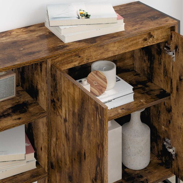 vidaXL Bočn&iacute; skř&iacute;ňka Kouřov&yacute; dub 96,5 x 30 x 75 cm kompozitn&iacute; dřevo