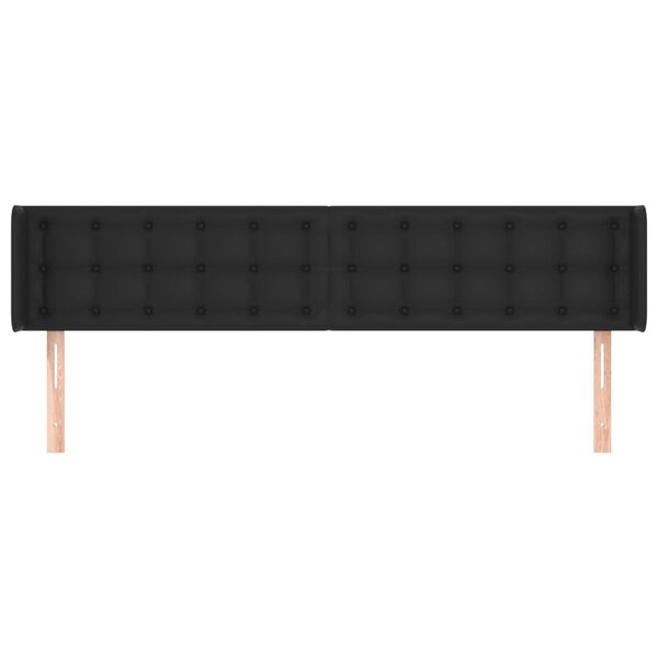 vidaXL Čelo postele typu u&scaron;&aacute;k čern&eacute; 163x16x78/88 cm uměl&aacute; kůže