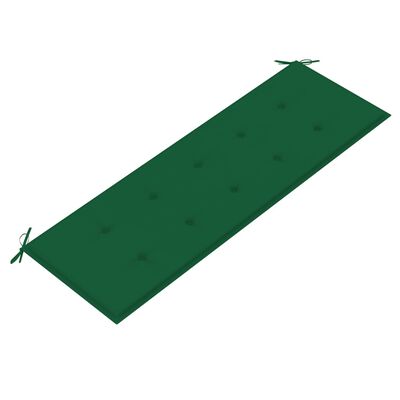 vidaXL Zahradní lavice se zelenou poduškou 150 cm masivní teak