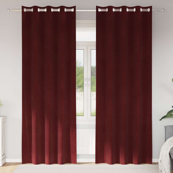vidaXL Zatemňovac&iacute; z&aacute;věsy 2 pcs V&iacute;no Červen&eacute; 140 x 225 cm samet