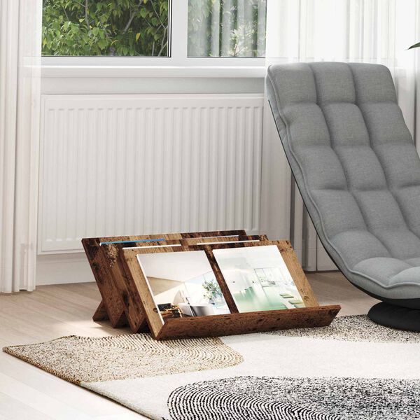 vidaXL Reg&aacute;l na časopisy s polic&iacute; Star&eacute; dřevo 65 x 53 x 28,5 cm