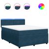 vidaXL Box spring postel s matrac&iacute; modr&aacute; 140 x 190 cm samet