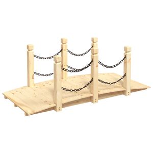 vidaXL Zahradn&iacute; můstek s řetězov&yacute;m z&aacute;bradl&iacute;m 150x67x56 cm masivn&iacute; smrk