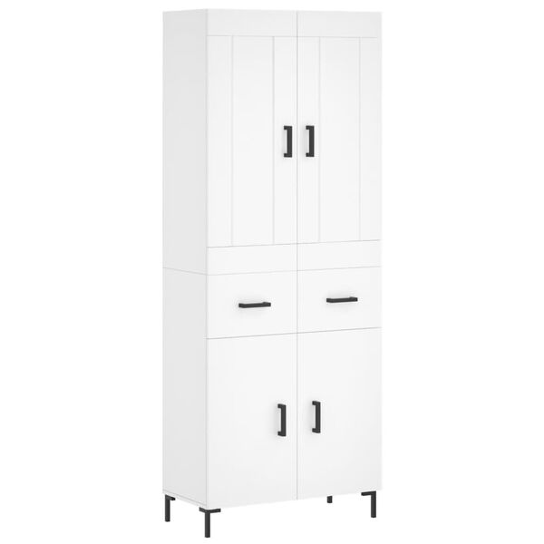 vidaXL Skř&iacute;ň highboard b&iacute;l&aacute; 69,5 x 34 x 180 cm kompozitn&iacute; dřevo