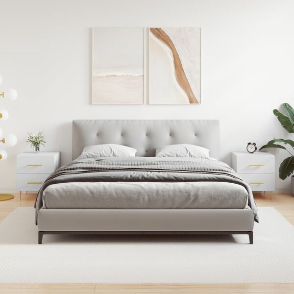 vidaXL Nočn&iacute; stolky 2 ks b&iacute;l&eacute; 40 x 35 x 47,5 cm kompozitn&iacute; dřevo