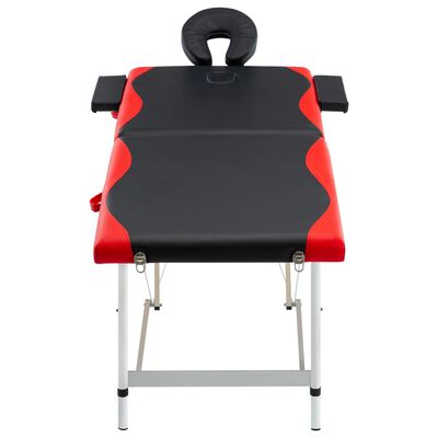 vidaXL Skládací masážní stůl se 2 zónami hliník černo-červený