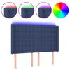 vidaXL Čelo postele s LED modr&eacute; 147 x 16 x 118/128 cm textil