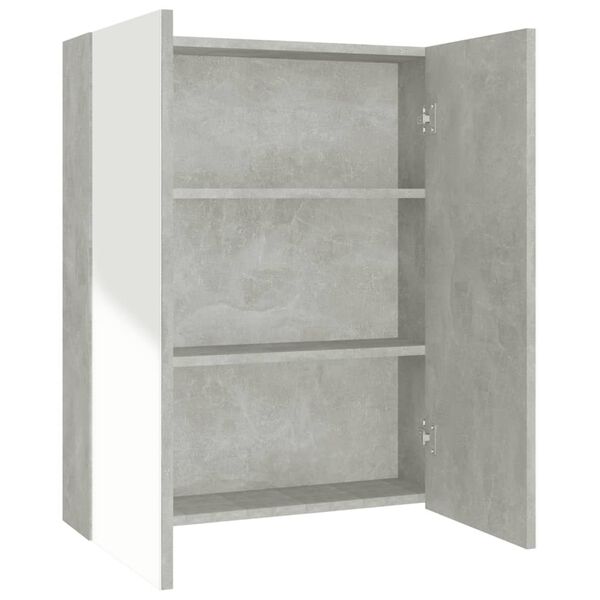 vidaXL Koupelnov&aacute; skř&iacute;ňka se zrcadlem 60x15x75 cm MDF betonově &scaron;ed&aacute;
