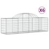 vidaXL Klenut&eacute; gabionov&eacute; ko&scaron;e 6 ks 200x50x60/80 cm pozinkovan&eacute; železo