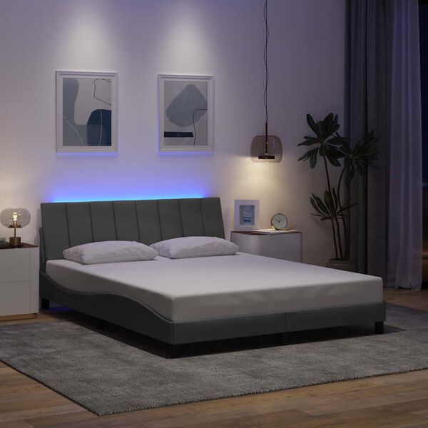 vidaXL R&aacute;m postele bez matrace Hanko světle &scaron;ed&yacute; 160 x 200 cm textil