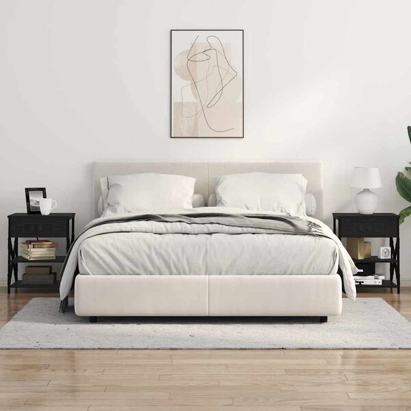 vidaXL Nočn&iacute; skř&iacute;ňka Čern&yacute; dub 41 x 31 x 51 cm kompozitn&iacute; dřevo