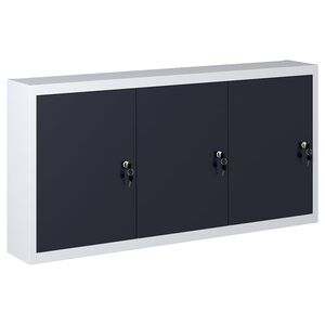 vidaXL N&aacute;stěnn&aacute; skř&iacute;ň na n&aacute;řad&iacute; industri&aacute;ln&iacute; styl kov &scaron;edo-čern&aacute;
