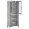 vidaXL Skř&iacute;ň highboard betonově &scaron;ed&aacute; 69,5x34x180 cm kompozitn&iacute; dřevo