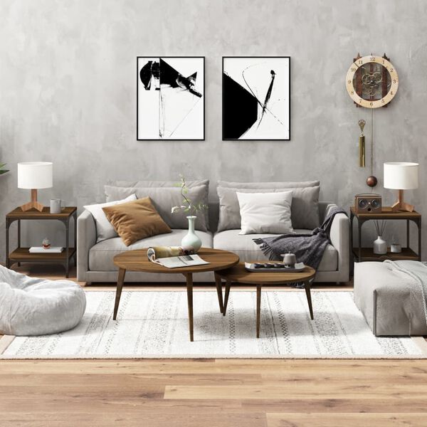 vidaXL Odkládací stolky 2 ks hnědý dub 40x40x40 cm kompozitní dřevo