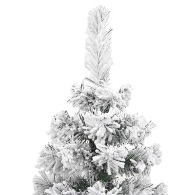 vidaXL Úzký umělý vánoční stromek zasněžený zelený 180 cm PVC