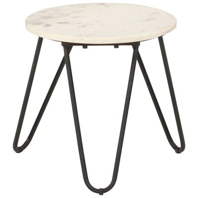vidaXL Konferenční stolek bílý 40x40x40 cm pravý kámen mramorový vzor