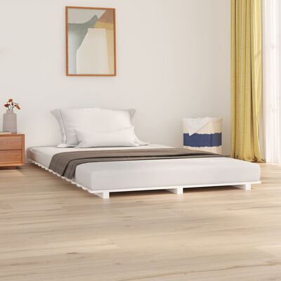 vidaXL Rám postele bílý 140 x 190 cm masivní borovice