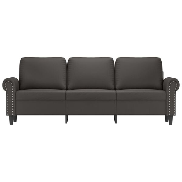 vidaXL 3m&iacute;stn&aacute; pohovka &scaron;ed&aacute; 180 cm uměl&aacute; kůže