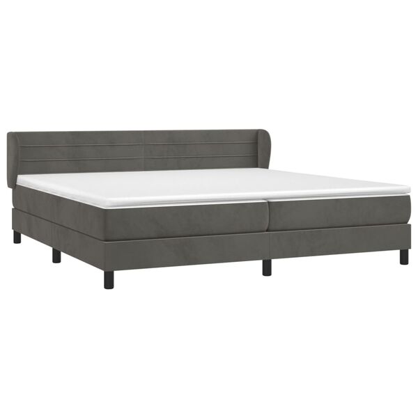 vidaXL Box spring postel s matrac&iacute; tmavě &scaron;ed&aacute; 200x200 cm samet