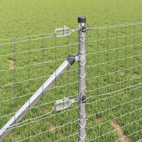 vidaXL Plotový sloupek. Jiný 52 pcs Šedá 3,2 x 3,2 x 120 cm Ocel