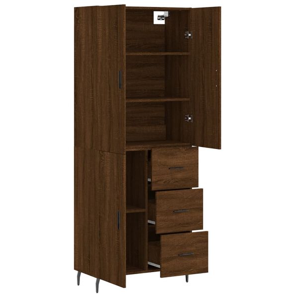 vidaXL Skř&iacute;ň highboard hněd&yacute; dub 69,5 x 34 x 180 cm kompozitn&iacute; dřevo