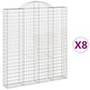 vidaXL Klenut&eacute; gabionov&eacute; ko&scaron;e 8 ks 200x30x220/240cm pozinkovan&eacute; železo