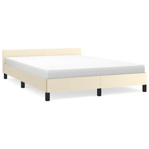 vidaXL R&aacute;m postele s čelem bez matrace kr&eacute;mov&yacute; 140x190 cm