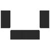 vidaXL Sada televizn&iacute;ho n&aacute;stěnn&eacute;ho kabinetu N&aacute;stěnn&yacute; 4 pcs Čern&aacute;