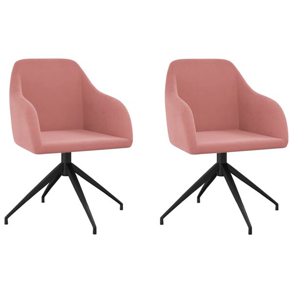 vidaXL J&iacute;deln&iacute; židle 2 ks růžov&eacute; samet